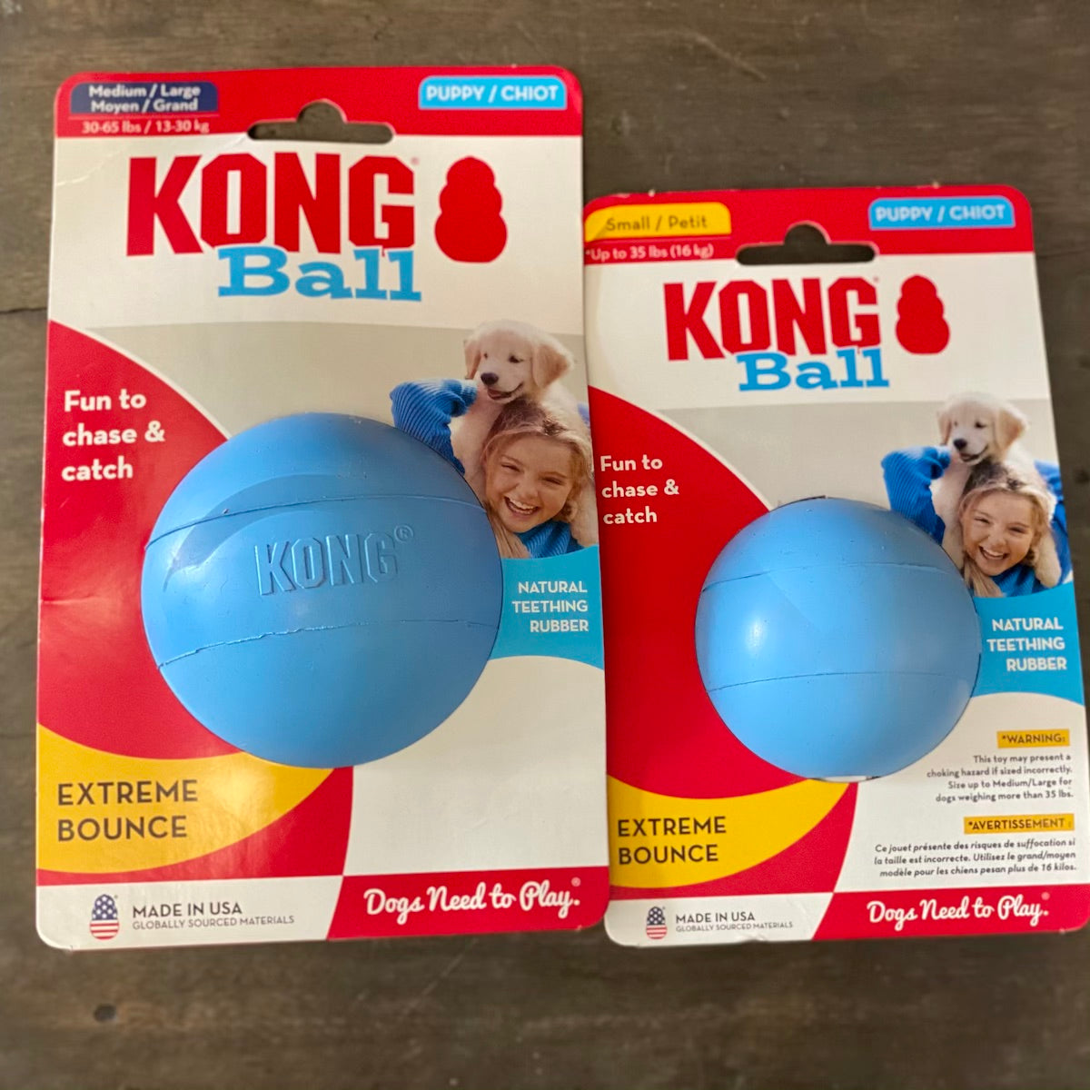 Kong hotsell ball sizes